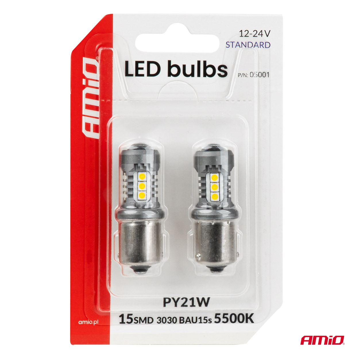 Żarówki LED STANDARD BAU15S PY21W 3030 15SMD białe 12 V 24 V — ujęcie 4