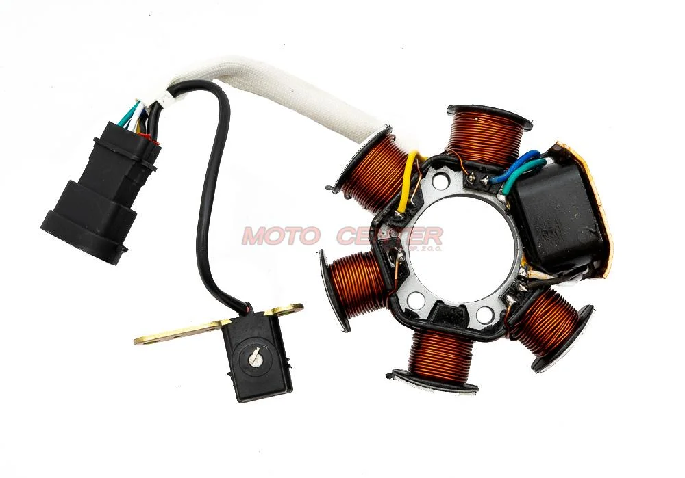 Stator 6 cewek 6 przewodów 50 cm³ skuter 2T Piaggio Gilera nowy typ (6-PIN) — ujęcie 2
