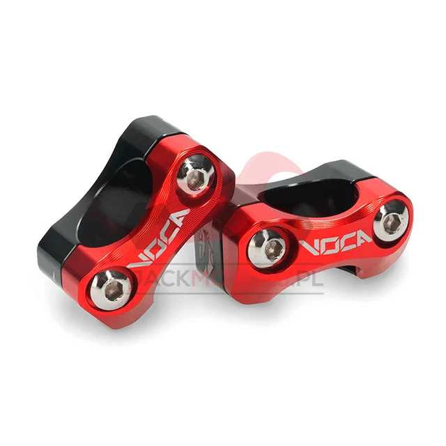 Adapter kierownicy wieżyczki 22 mm / 28 mm VOCA HB28 V2 aluminium CNC czerwone uniwersalne — ujęcie 1