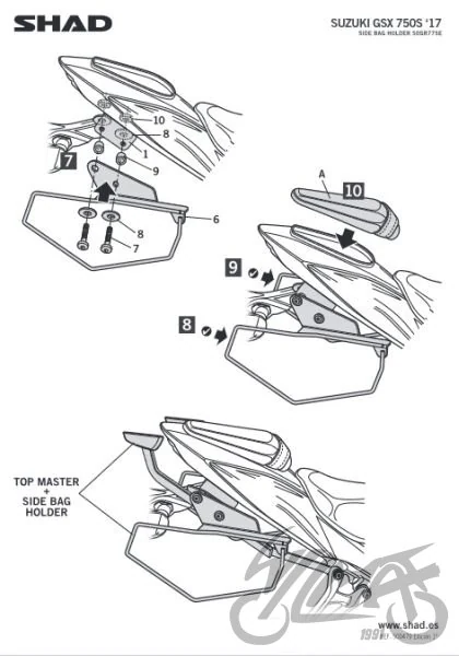 Stelaż do sakw półsztywnych SHAD do Suzuki GSX-S 750 — ujęcie 3