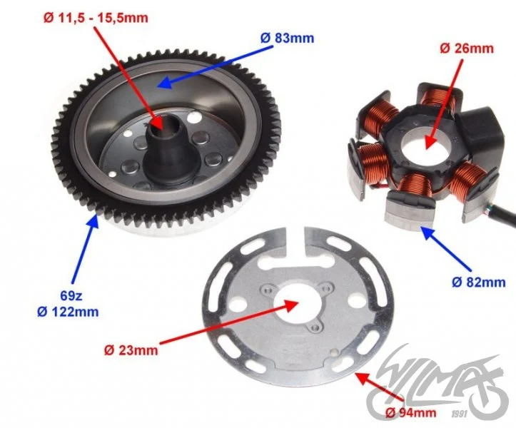 Stator iskrownik 6 cewek + koło magnesowe — ujęcie 2