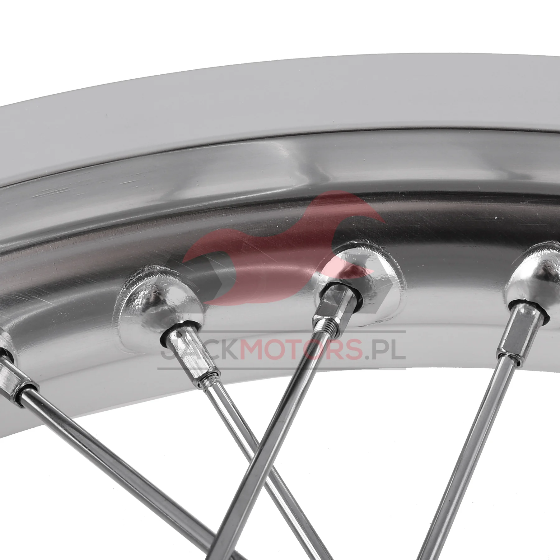 Koło jezdne tył MZ ETZ 251 2,15 × 16 aluminium DPR Classic srebrna piasta + szprychy chrom — ujęcie 4