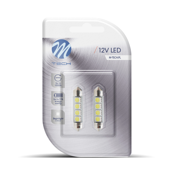 Żarówka LED C5W 5W12V 41 mm 4SMD5050, 2 szt. M-Tech LB311W — ujęcie 3