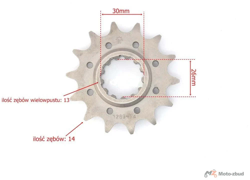 Zębatka przód 520 14z JT F1269-14 Honda JT — ujęcie 3