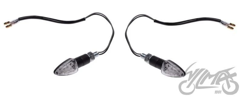 Kierunkowskazy mini LED 12 V 1 W — czarne, biały klosz, para — AM1338 — ujęcie 1