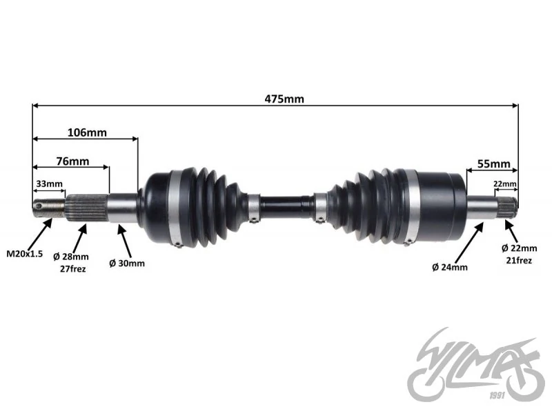 Półoś lewy przód do CFMoto 450 520 — ujęcie 2