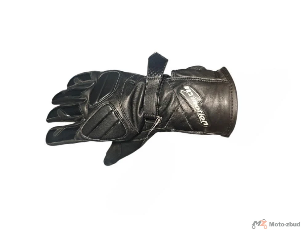 Rękawice motocyklowe długie wzmocnione skórzane czarne długie rozmiar XL