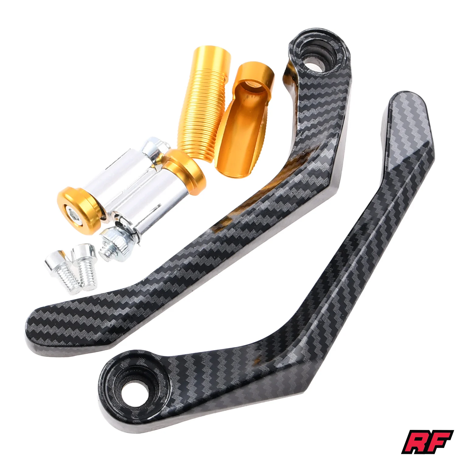 Handbary osłony dłoni kierownicy uniwersalne Racing Force carbon złote — ujęcie 1