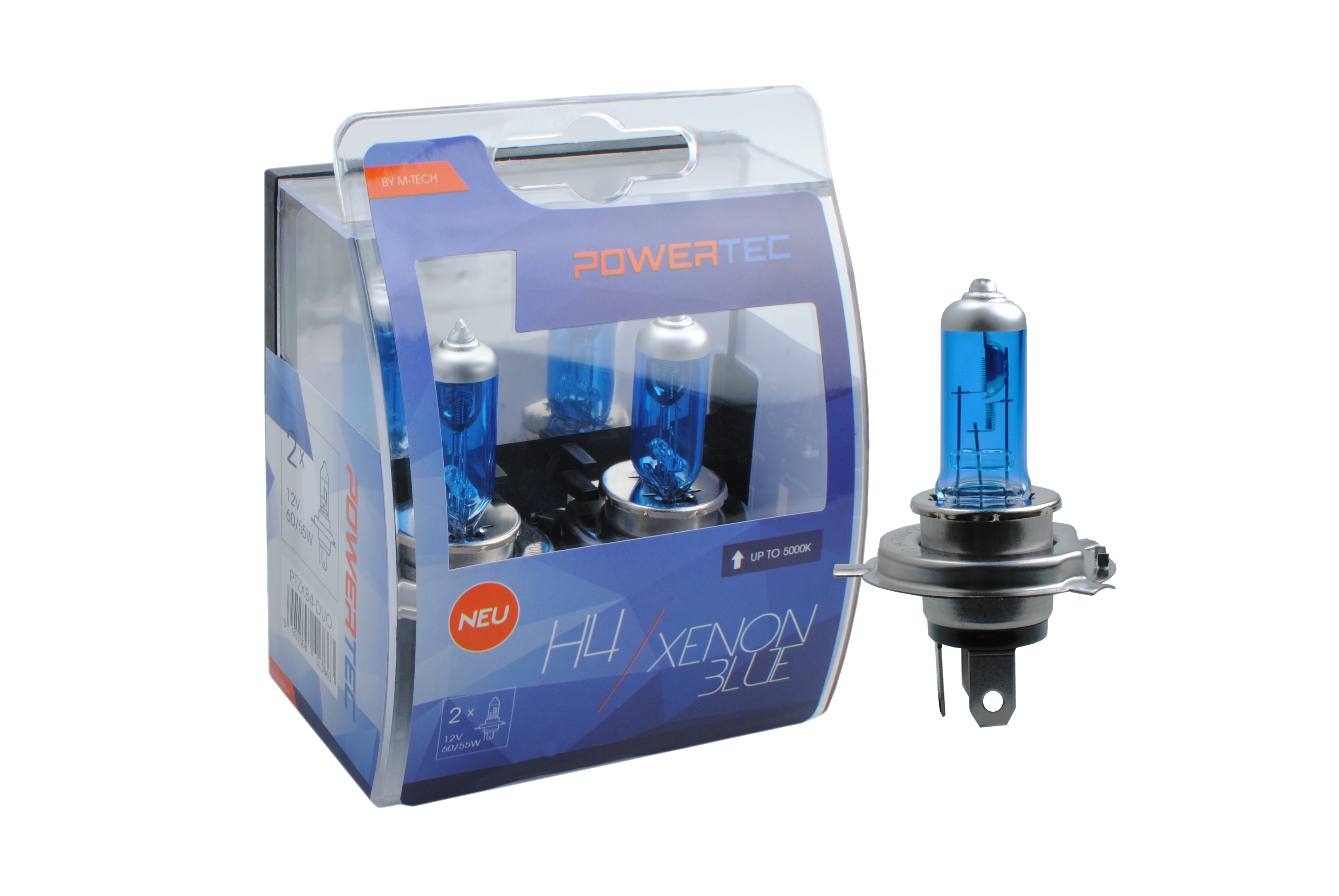 Żarówka halogenowa H4 12 V 55 W xenon Blue M-Tech PTZXB4-DUO — ujęcie 2