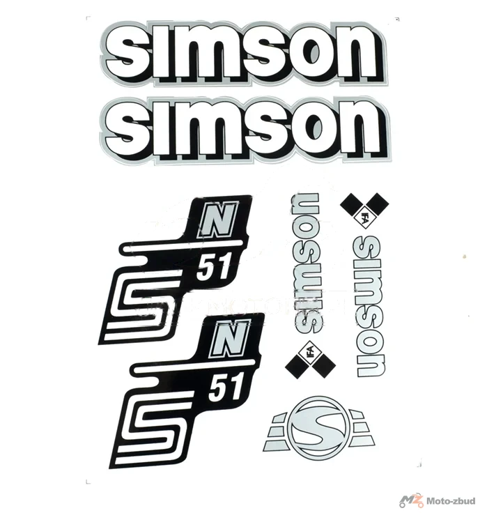 Naklejka Simson S51N biel - srebro kpl. WGR