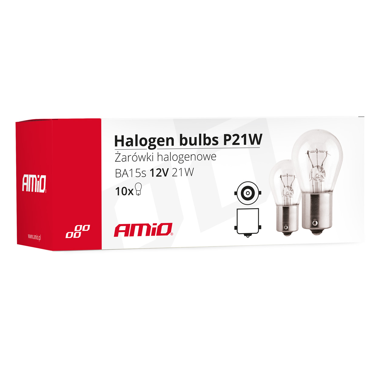 Żarówki halogenowe P21W BA15s 12 V 10 szt. (E8) — ujęcie 3