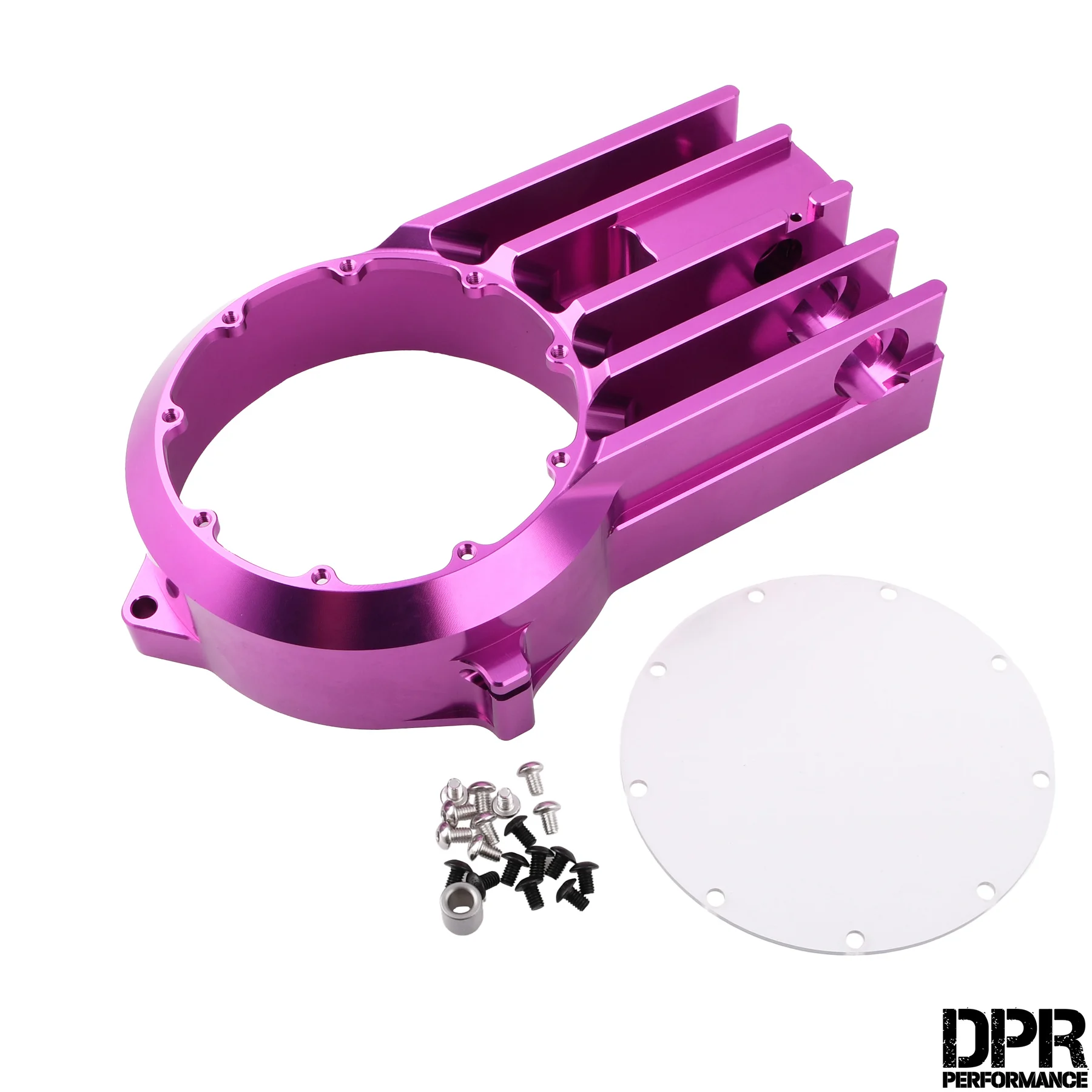 Pokrywa silnika prawa DPR Performance CNC Clear do Simson S51, SR50 — fioletowa — ujęcie 2