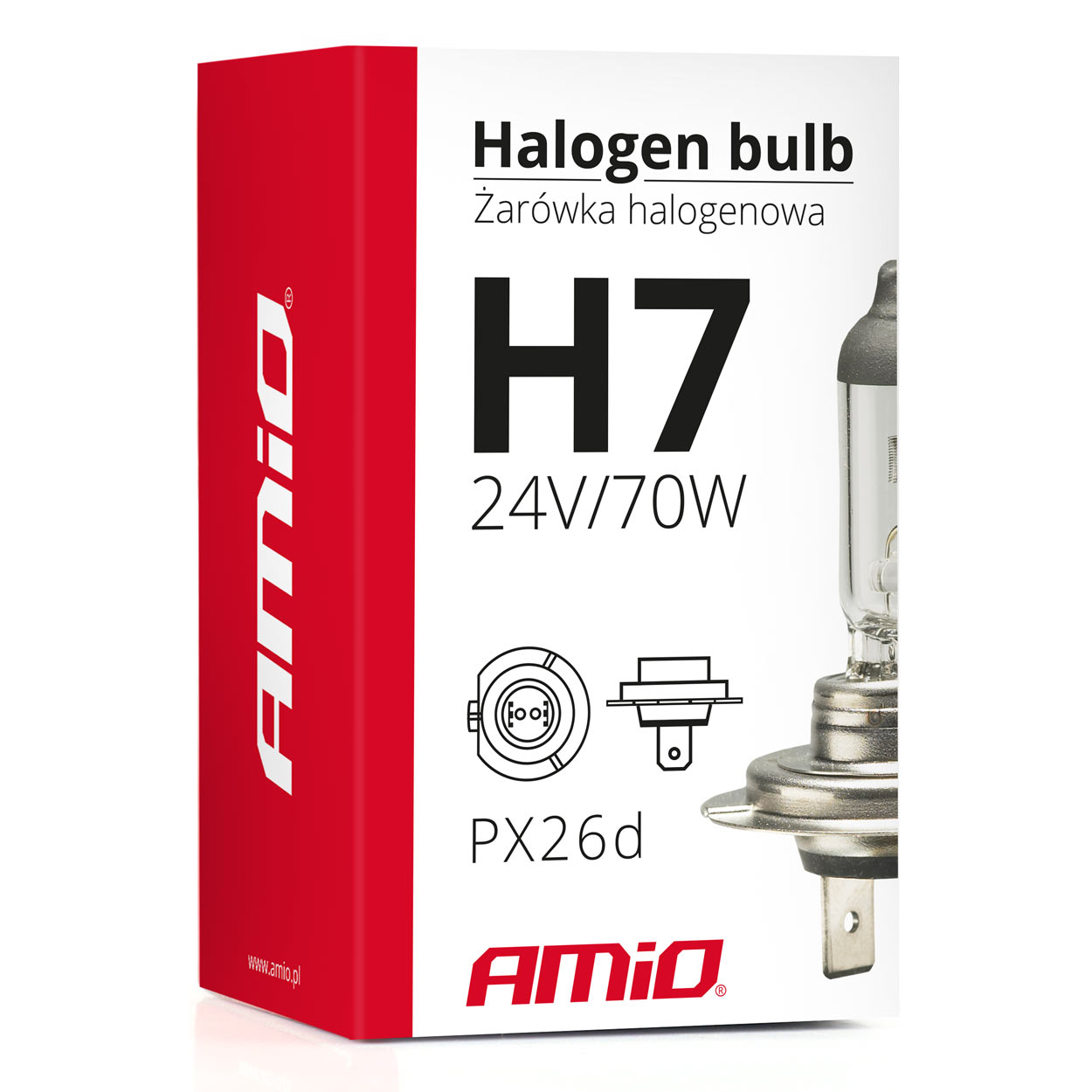 Żarówka halogenowa H7 24 V 70 W filtr UV (E8) — ujęcie 5