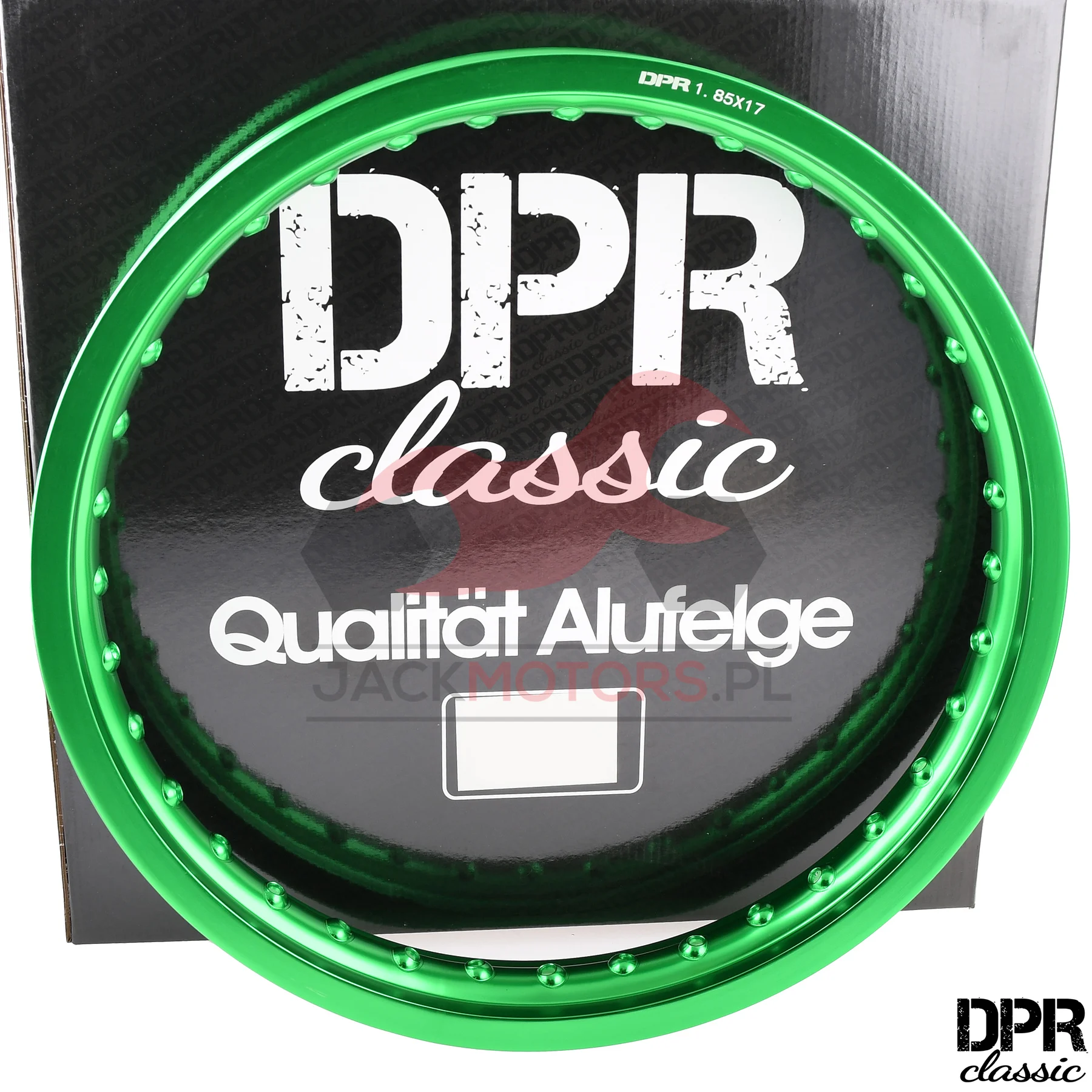 Obręcz koła 1,85 × 17 aluminiowa zielona DPR Classic — ujęcie 1