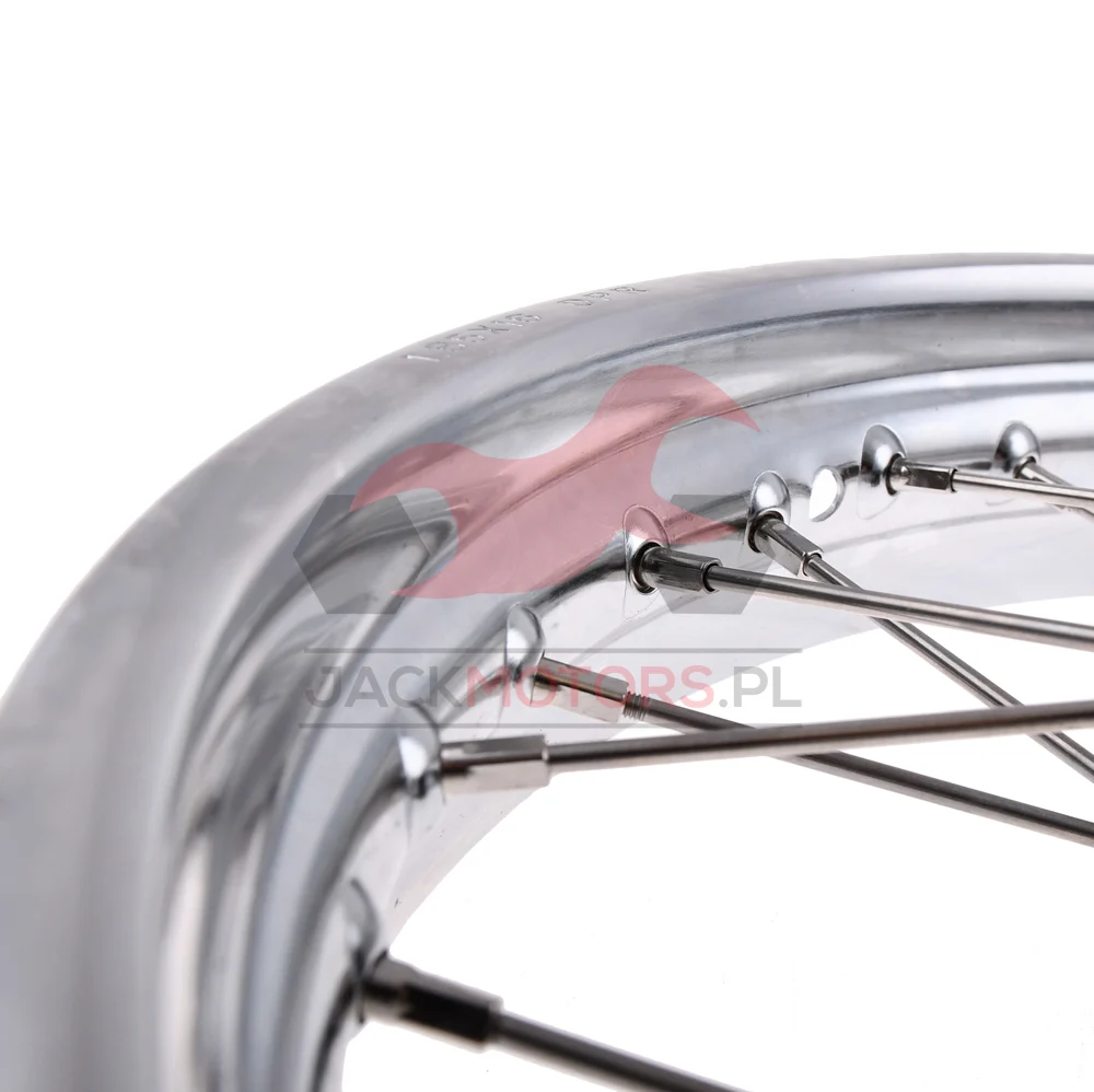 Koło jezdne Simson S51 1,85 × 16 chrom DPR Classic czarna piasta + szprychy INOX — ujęcie 4