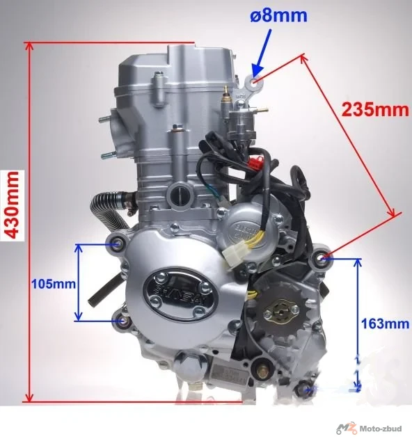 Silnik kpl. ATV 250ST-9E 167 mm woda — ujęcie 2