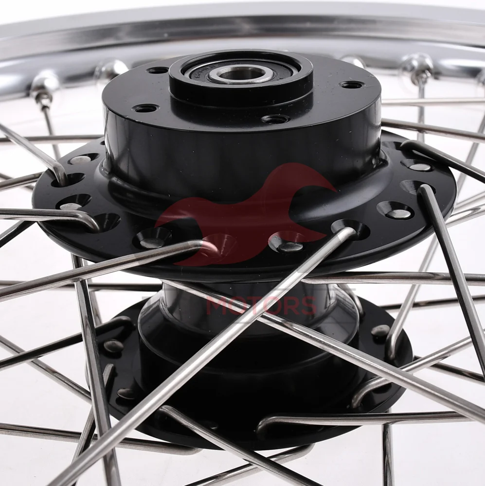 Koło jezdne Simson S51 2,15 × 16 aluminium DPR Classic czarna piasta + szprychy INOX — ujęcie 3