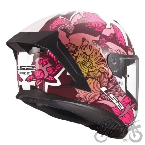 Kask LS2 FF820 Rapid III Poppies II White Pink — S — ujęcie 4