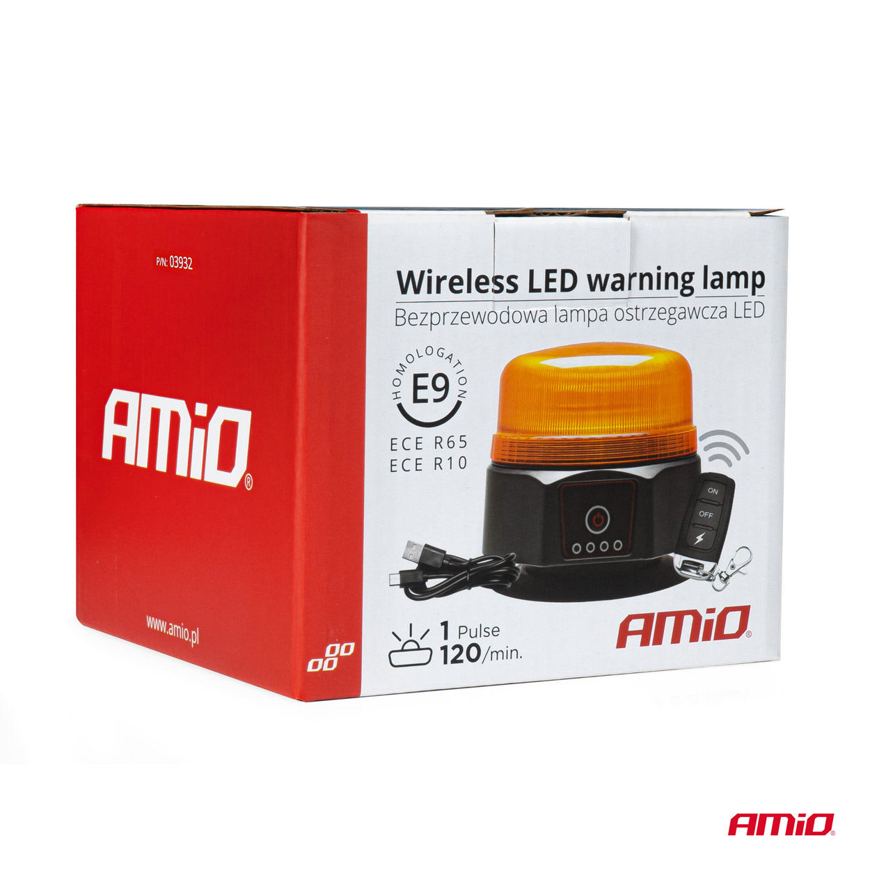 Bezprzewodowa lampa ostrzegawcza kogut LED z pilotem R65 R10 12 V 24 V — ujęcie 10
