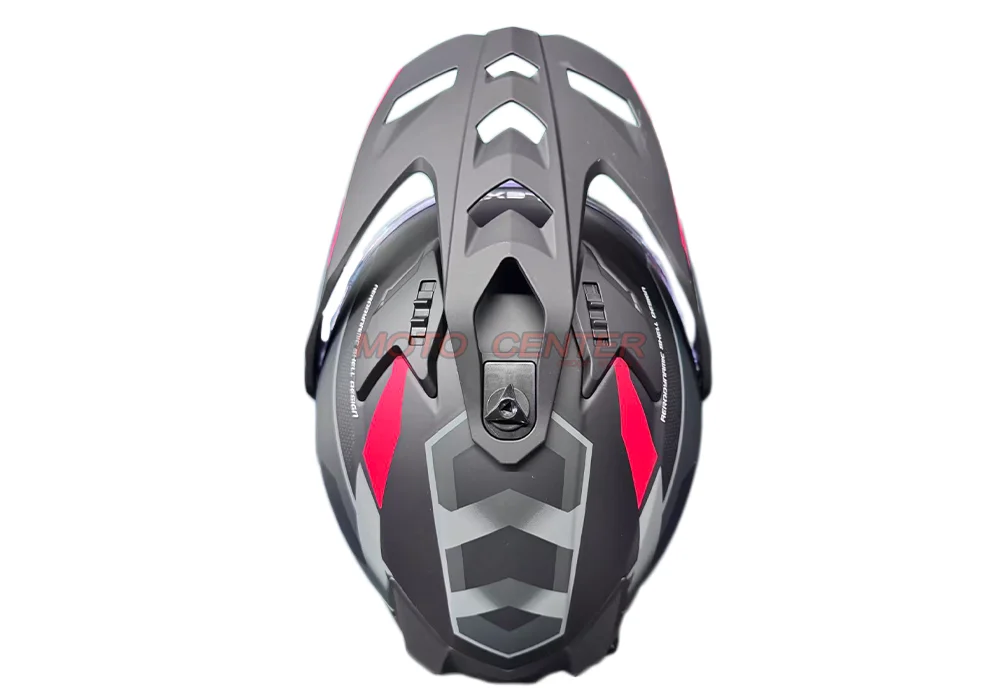 Kask crossowy BLEXX MX318 z szybą i blendą czarny mat/czerwony 2XL — ujęcie 3