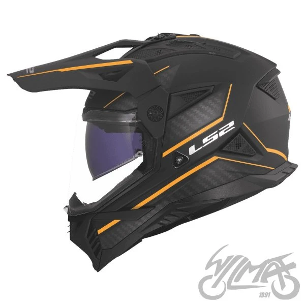 Kask adventure LS2 MX702 Pioneer II Atron — czarno-pomarańczowy, S — ujęcie 2