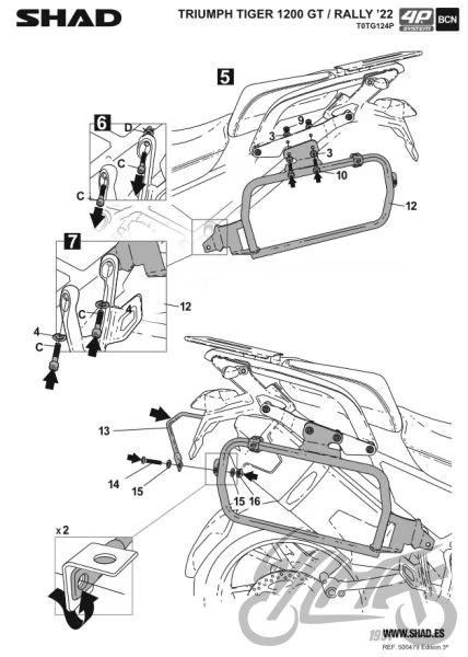 Stelaż kufra bocznego 4P SHAD do Triumph Tiger 1200 — ujęcie 3