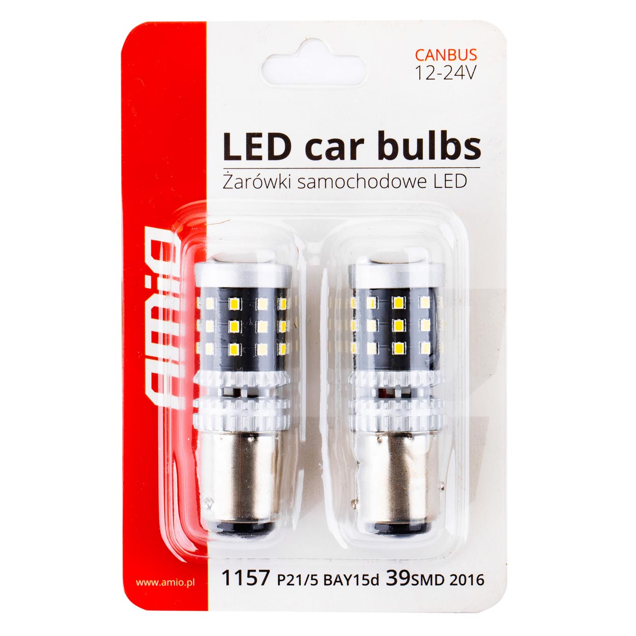 Żarówki LED CANBUS 2016 39SMD 1157 BAY15D P21/5W White 12 V 24 V — ujęcie 4