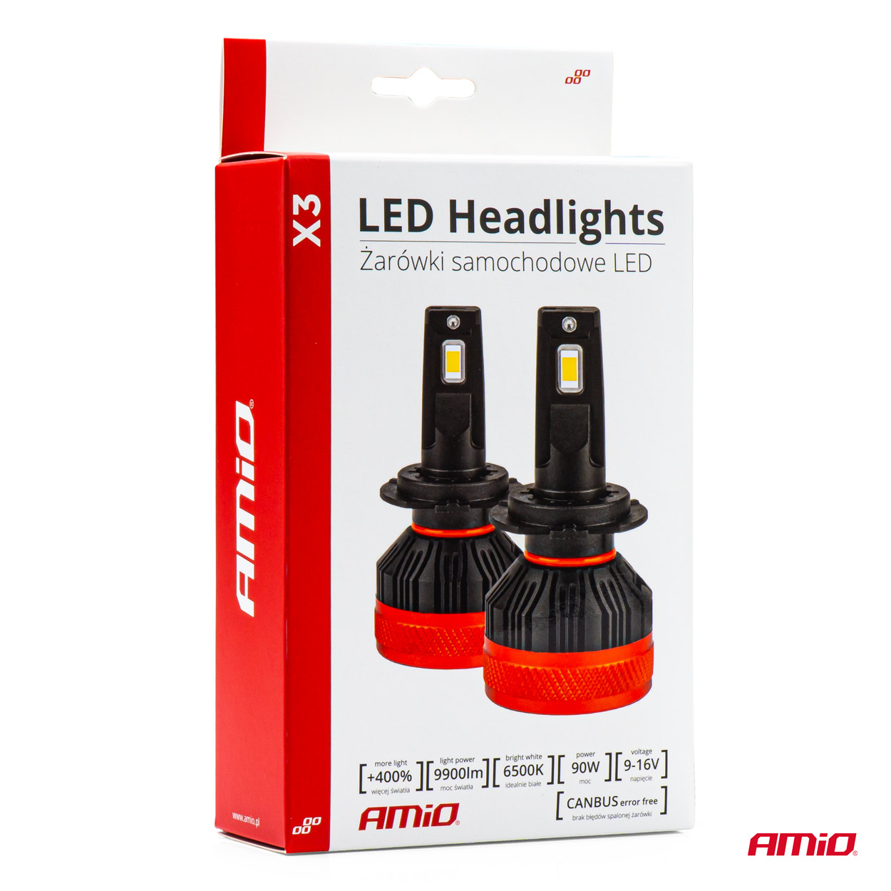 Żarówki samochodowe LED seria X3 H7 H18 6500K Canbus — ujęcie 7