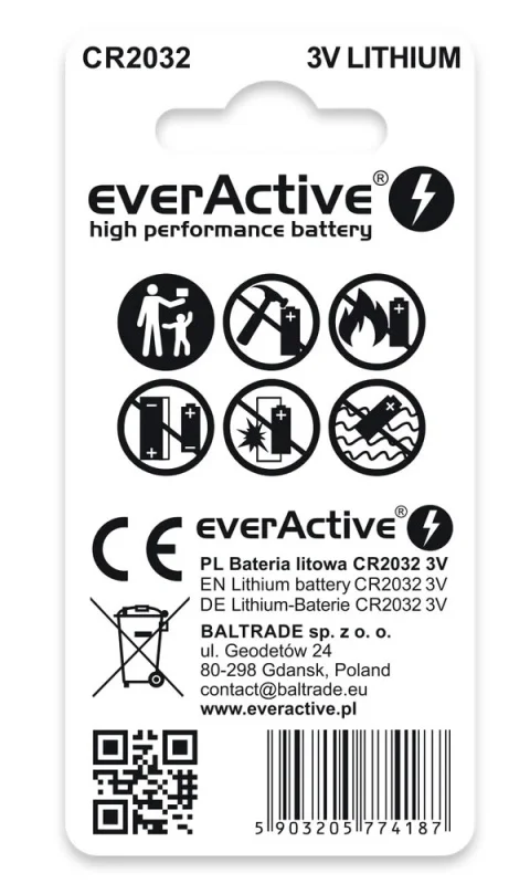 Bateria CR 2032 3V everActive (2szt.) — ujęcie 2