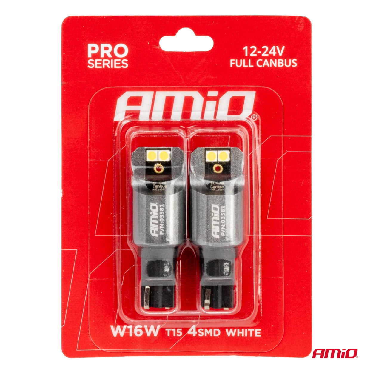 Żarówki LED FULL CANBUS PRO T15 W16W 4x3030 SMD białe 12 V 24 V — ujęcie 4