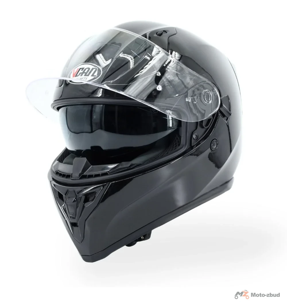 Kask VCAN model H128 Black integralny z blendą czarny S — ujęcie 2