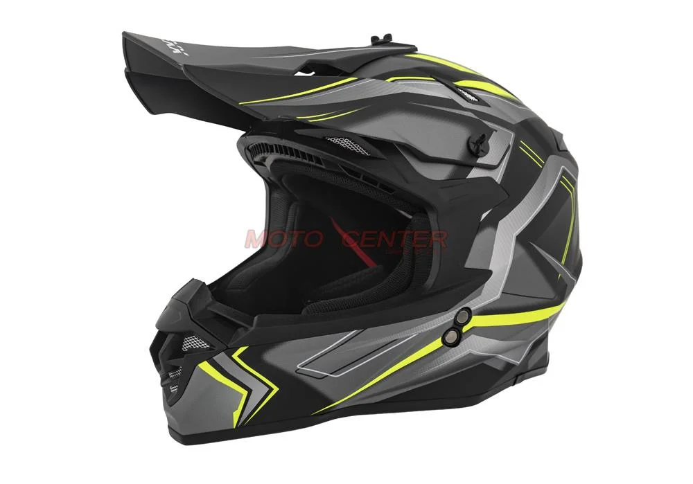 Kask crossowy BLEXX YS-217 czarny mat/grafit/zielony S Homologacja ECE R22.06 — ujęcie 1