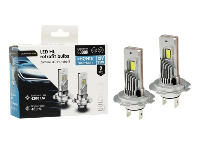 Żarówki VISION LED retrofit H7/H18 HL 12V 35W 4200 lm 6000K CANBUS 2 szt. — ujęcie 3