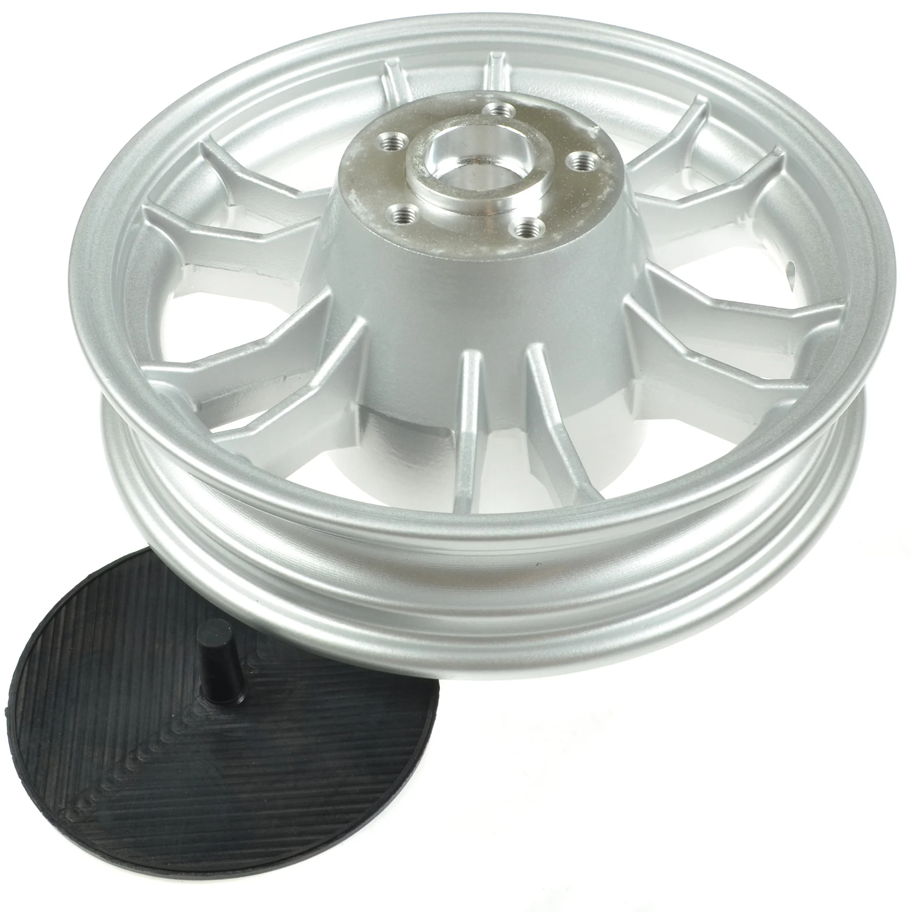 Koło jezdne / felga Romet Motorynka 9" srebrna PL — ujęcie 1