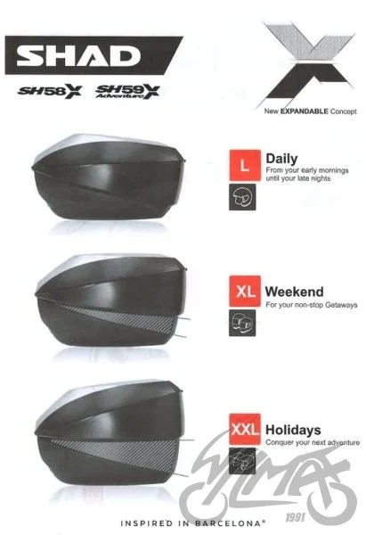 Kufer SHAD SH59X aluminiowa pokrywa — ujęcie 2