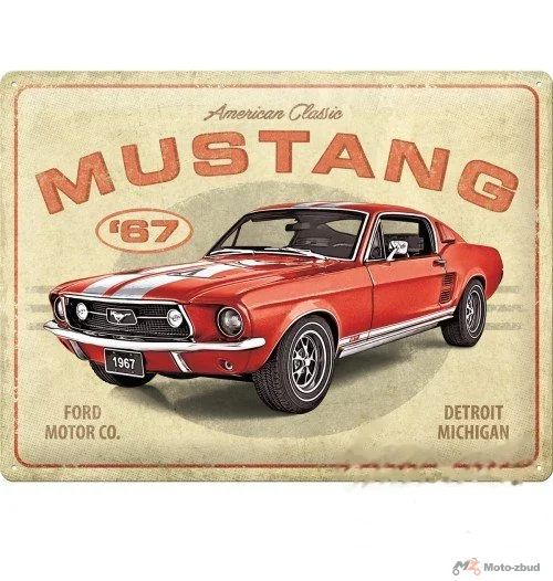 Tablica plakat 30 × 40 Ford mustang GT red 23298