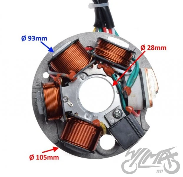 Stator iskrownik 5 cewek do Piaggio Vespa — ujęcie 2