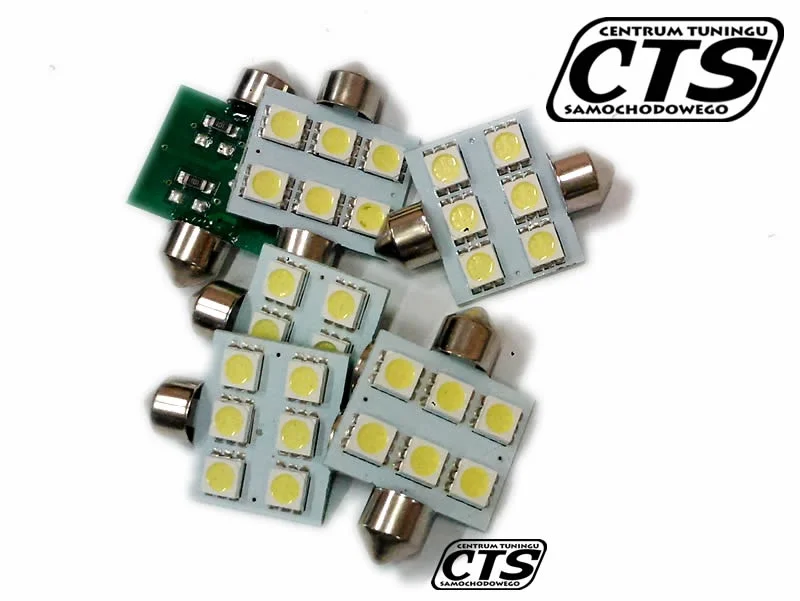 Żarówka rurkowa SV8.5 12V 36mm 6 SMD5050 LED biała (1szt.) — ujęcie 2