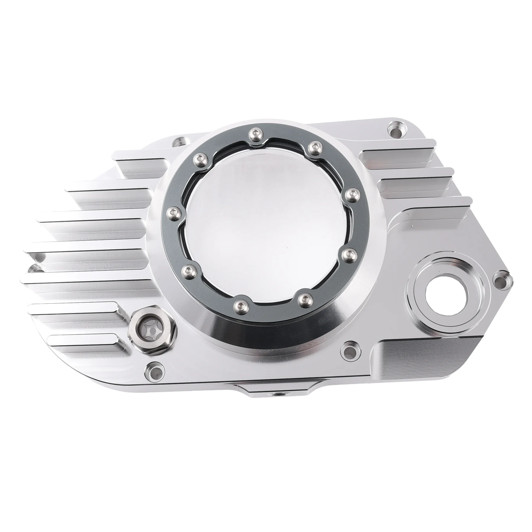 Pokrywa silnika Simson S51 SR50 lewa aluminium CNC clear titanium + śruby DPR Performance — ujęcie 6