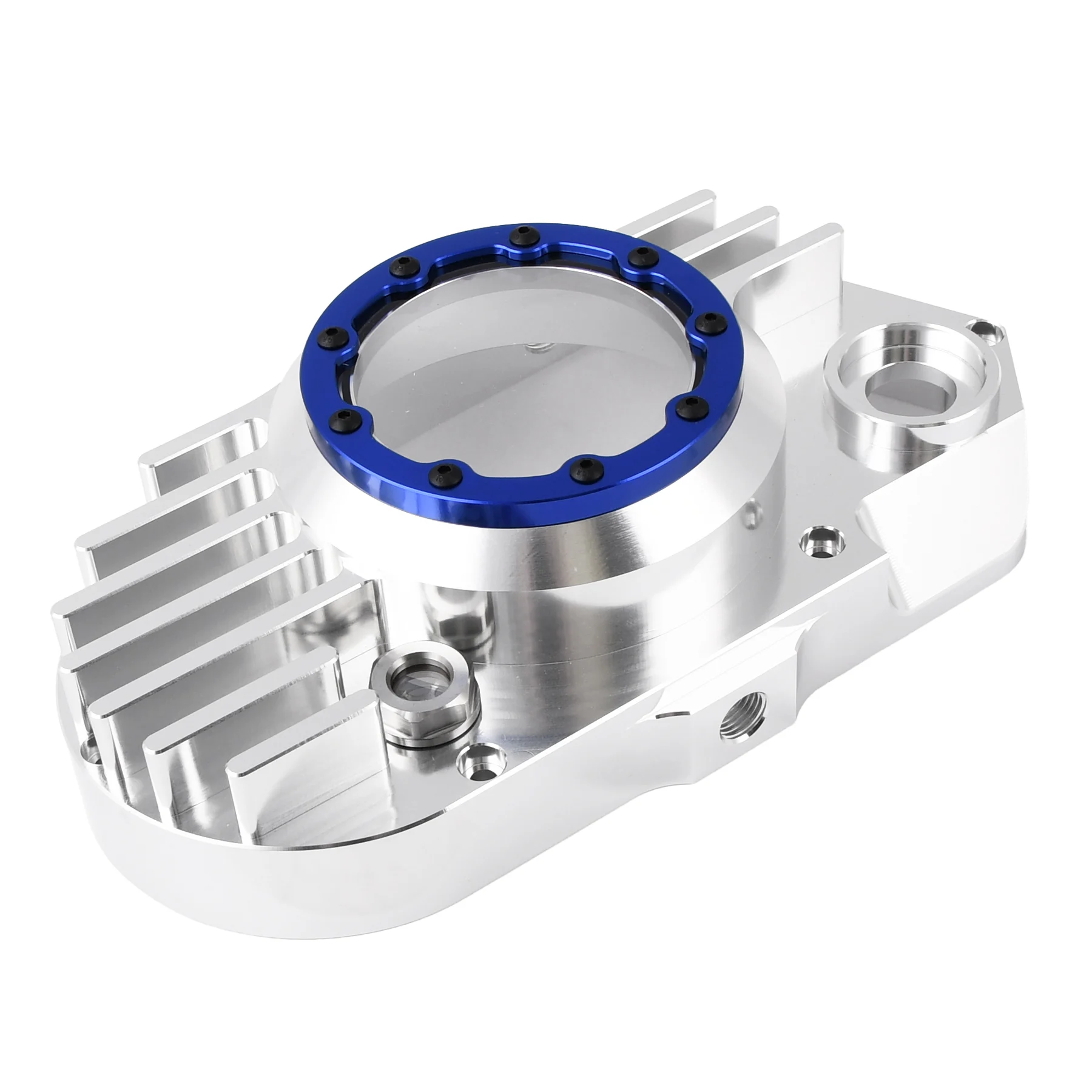 Pokrywa silnika Simson S51 SR50 lewa aluminium CNC clear niebieski + śruby DPR Performance — ujęcie 7
