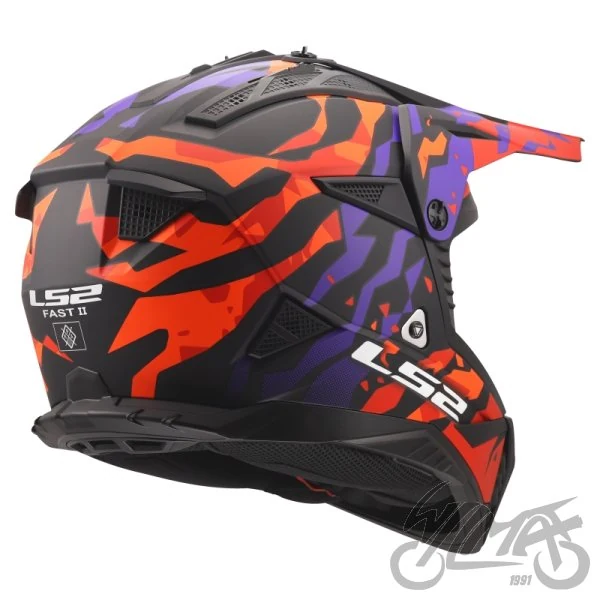 Kask LS2 MX708 Fast II Grotesk Purple Orange — S — ujęcie 5
