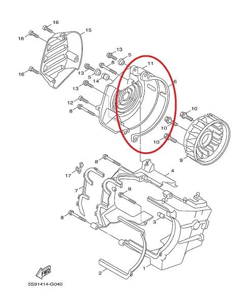 Uszczelka pokrywy wentylatora silnika 125 cm³ skuter 4T Yamaha Cygnus OEM — ujęcie 2