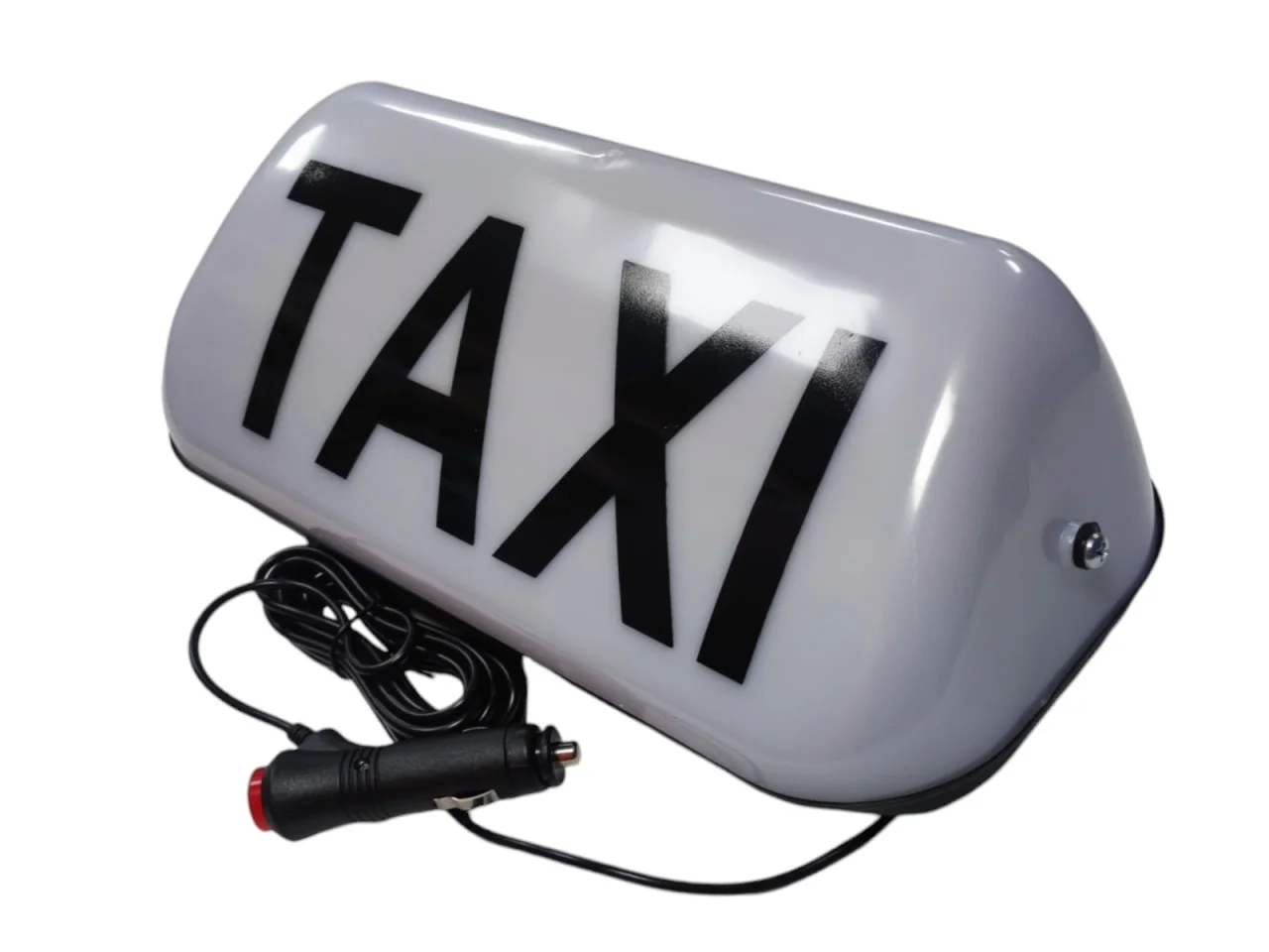 Lampa # Sygnalizator # Znak TAXI - na magnes BIAŁY — ujęcie 2