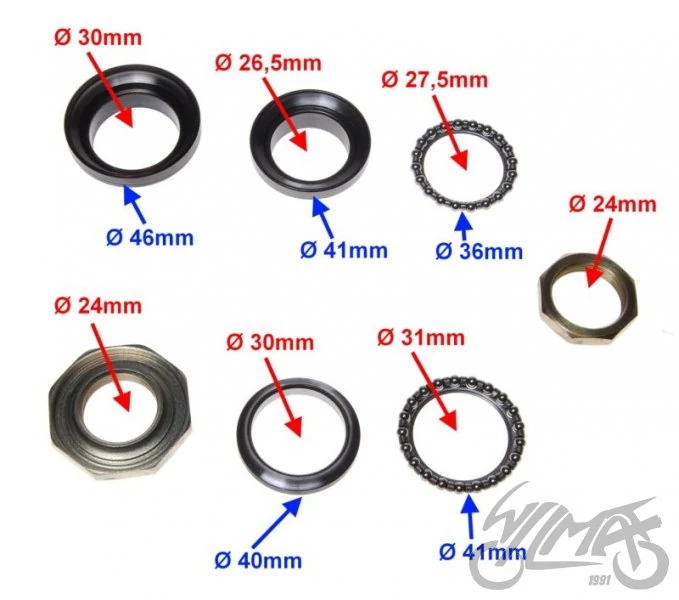 Łożyskowanie kierownicy zestaw na sztycę 30 mm — ujęcie 2