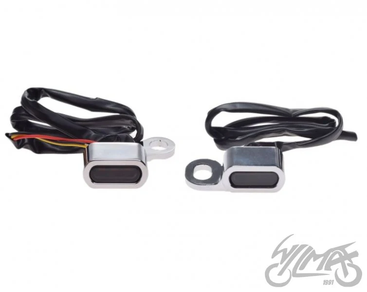Kierunkowskazy przednie LED do Harley-Davidson Sportster 2004–2020, chrom / dymione — komplet AM1480 — ujęcie 2