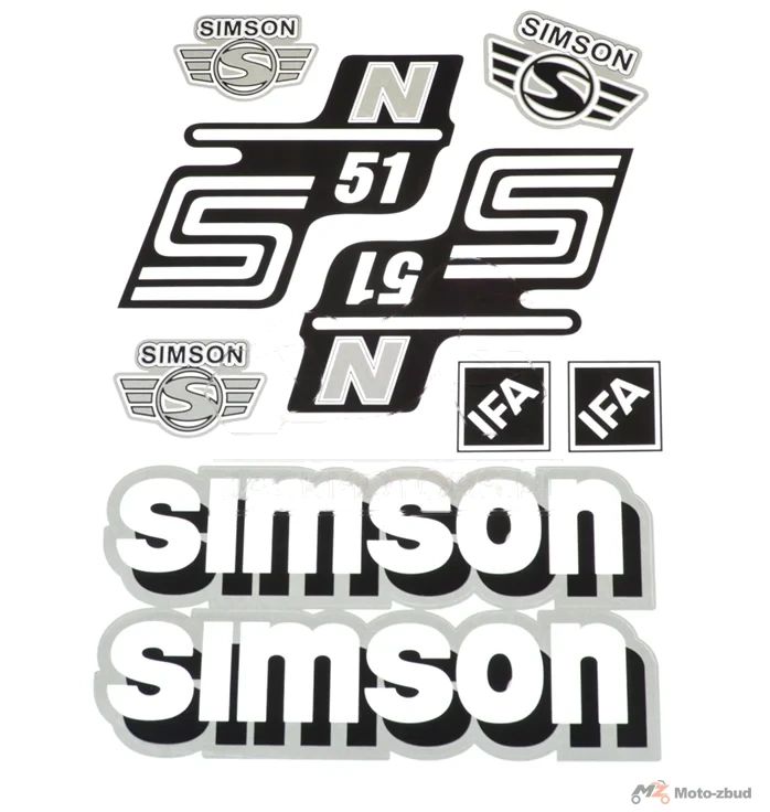 Naklejka Simson S51 n srebrna kpl.