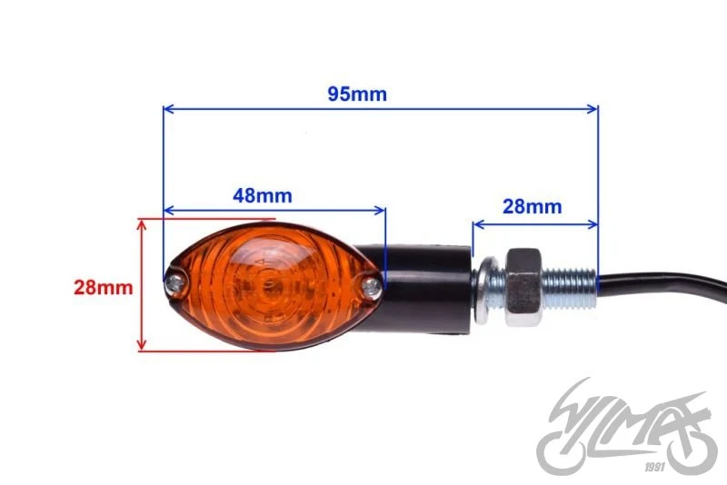 Kierunkowskazy LED czarne, żółty klosz, 12 V 1 W — para — ujęcie 4