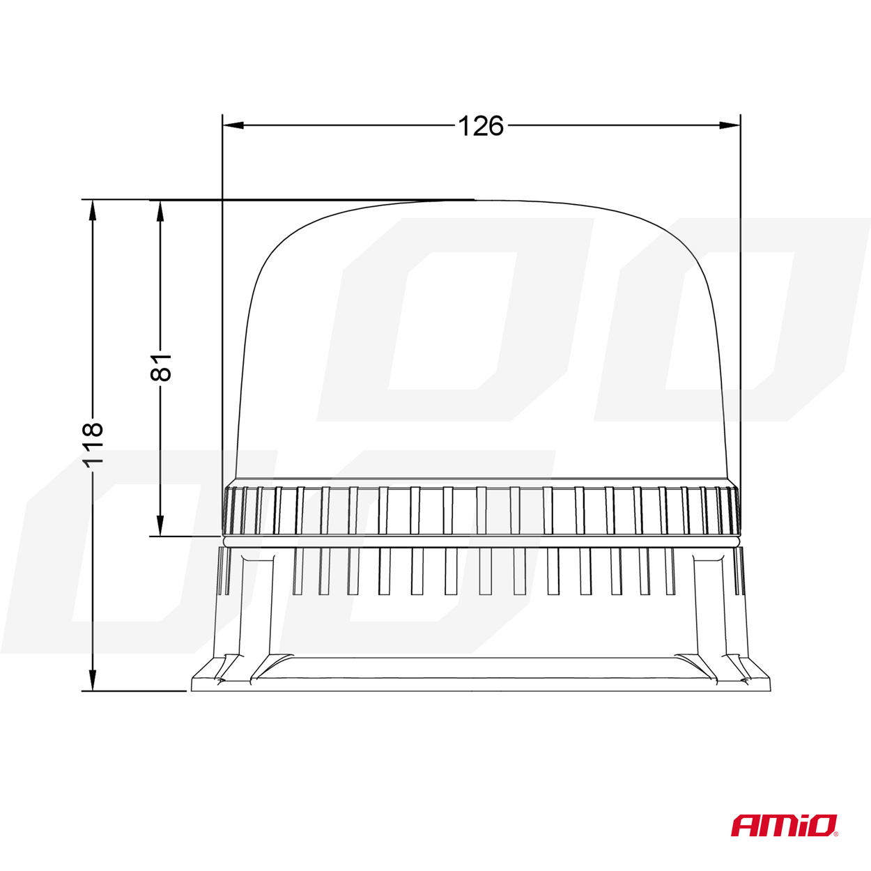 Lampa ostrzegawcza błyskowa kogut 24 LED W25B 12 V 24 V — ujęcie 6