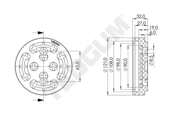 Podkładka podnośnika 121 mm-zewn TEDGUM 00848899 — ujęcie 4