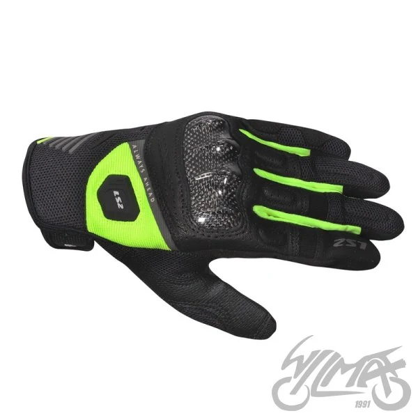 Rękawice motocyklowe LS2 Atom męskie Black H-V Yellow — M — ujęcie 1